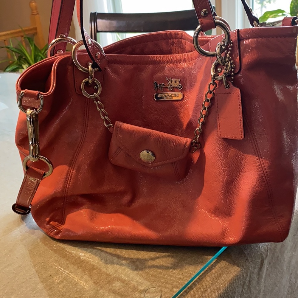 Pink Coach Patten Leather Bag - Picture 2 of 6